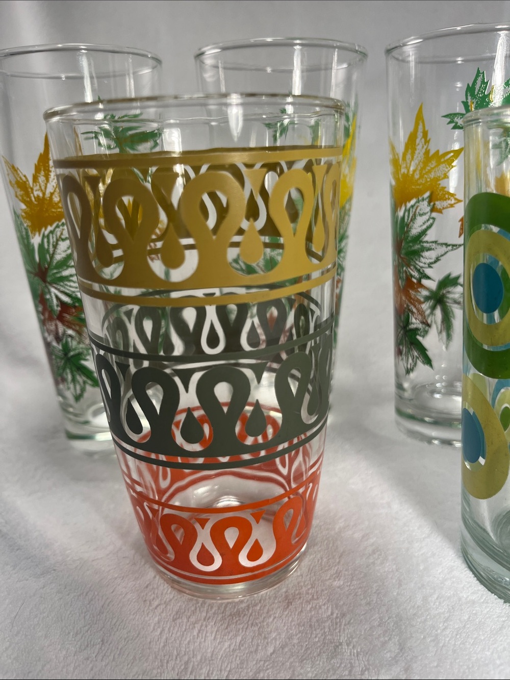Vintage Mid Century Modern Glass Tumblers Set of 5 - Picture 9 of 10